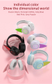 RGB ELF Headphone Wireless 5.0 Gaming Pink Headset dengan 7.1 Surround Sound Bound boild-in mic confastable light and effect
