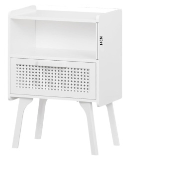 Durable Solid Wood Rattan Medieval Modern Bedside Table