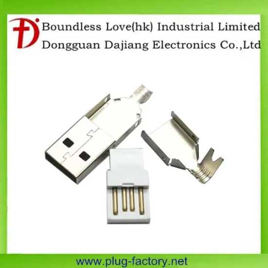 Factory price USB male 4 pin plug connector USB A male long/short three as a set