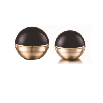 Black and Gold Double Wall Ball Shaped Cosmetic Jars