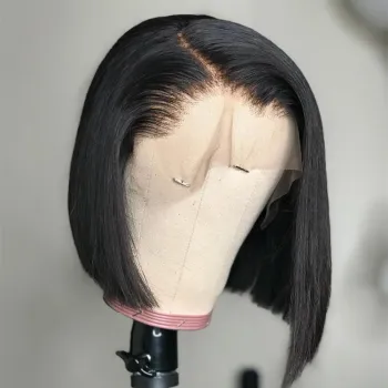 Wholesale Bob Wig Vendors WKSwigs Real Mink Brazilian Human Hair Short Bob 1b/gray Lace Front Ombre Hair Wig for Black Women
