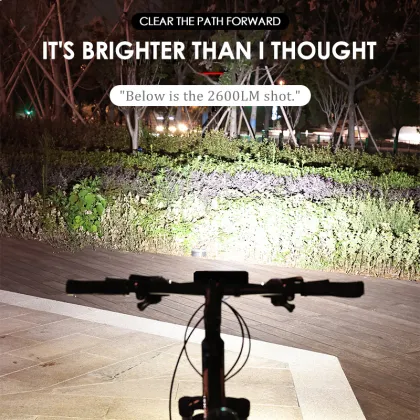 Horizontal waterproof outdoor 2600LM bike light aluminum alloy Usb LED rechargeable front bicycle light set