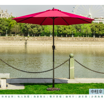 Outdoor centre pillar sun umbrella without light