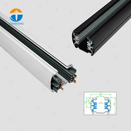 Commercial LED Lighting Track System Accessories with 3 Circuit, 4 Wires, and Aluminum Track Rail