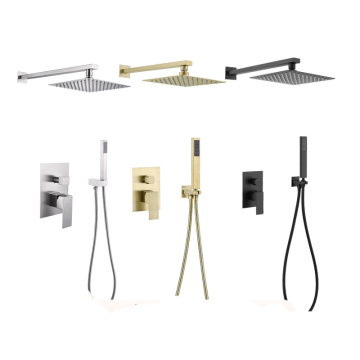 High Pressure Bathroom Shower Faucet Concealed Mixer Set Wall Mounted Shower System Kit