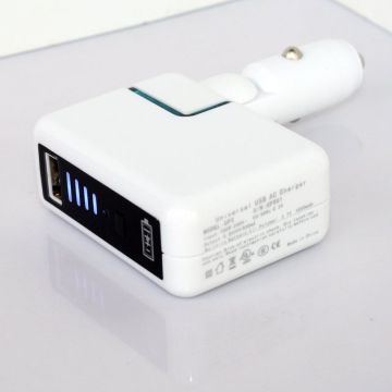 White 5.0v-800ma 3 In 1 Dual Usb Ac Charger Adapter With High Temperature Protection