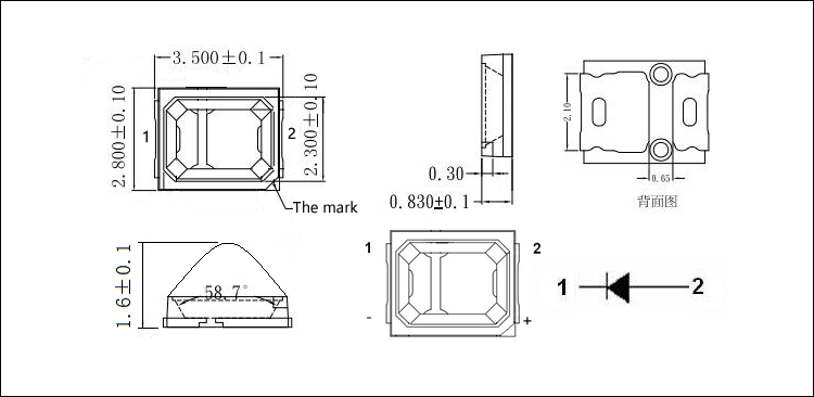 0.5w 2835 SMD 365nm