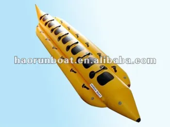 2012 hot selling floorboard/color optional PVC/Hyplon matrial Banana Inflatable boat