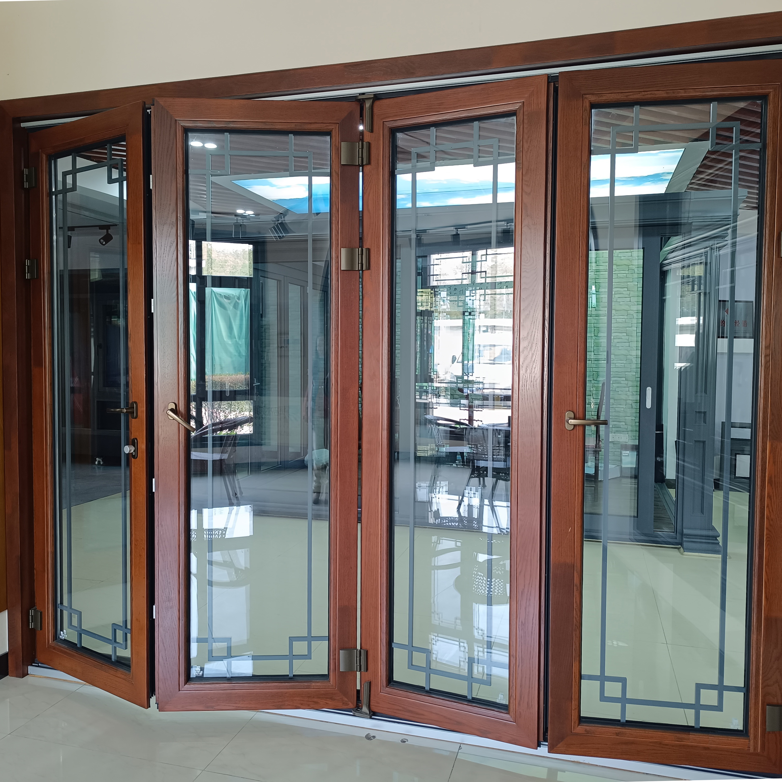 Kitchen Bi Fold Door Aluminum Glass Folding Doors