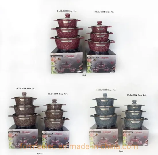 Kitchenware Set 6 Pieces Cookware Set Maifan Stone Aluminum Casserole Set
