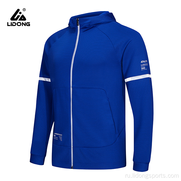 Пользовательский логотип Unisex Sports Full Zip Up Hoodie