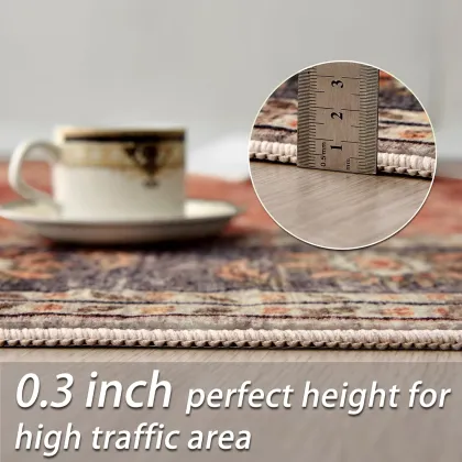 Machine Washable Floral Blossom 2x6ft Runner Rugs