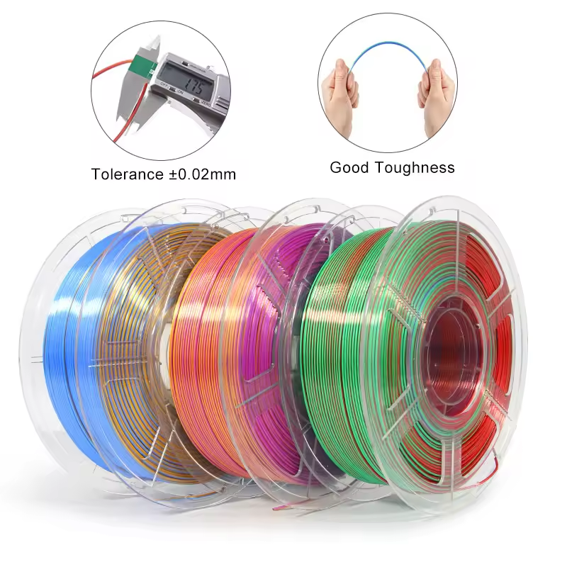 Filament d'imprimante Tri Color brillant en soie PLA 3D