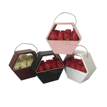 Portable flower packaging box round