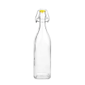 Botella de vidrio de bebida de forma cuadrada de 750 ml