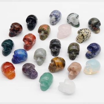Mini Amethyst Crystal Skull Carvings - Natural Hallowmas Decorations