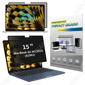 MacBook Air M2 15.3インチA2941の4ウェイプライバシーフィルター - 再利用可能なフレーム360度スクリーンプロテクター