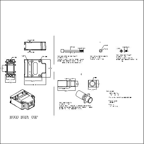 DBSM-09-ZA D-SUB METAL HOODS 09P