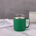 Stainless steel insulated Mark coffee cup with handle