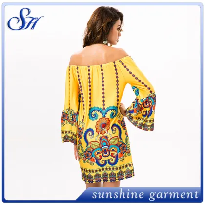 Wholesale colorfu flower milk silk lady dresses