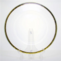 Rose Gold Silver Rim Transparent Glass Charger Plates