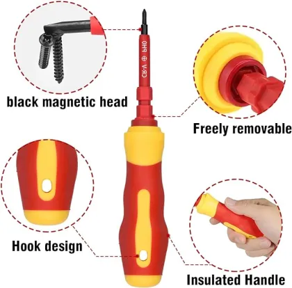 8-in-1 Mini Electrician VDE Magnetic Household Multifunction Screwdriver Set