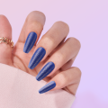 3D small Point Matte blue stick on nails