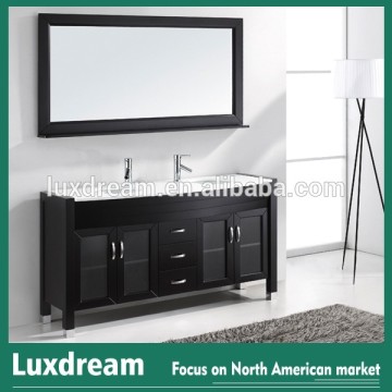 60" Espresso Bathroom Vanity with Double CUPC Ceramic Sinks