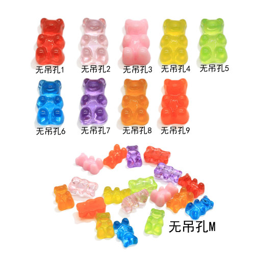 Fashion Cute Resin Gummy Bear Pendant Charms For Woman Girls Cartoon Jewelry Findings DIY Wholesale 10*17mm