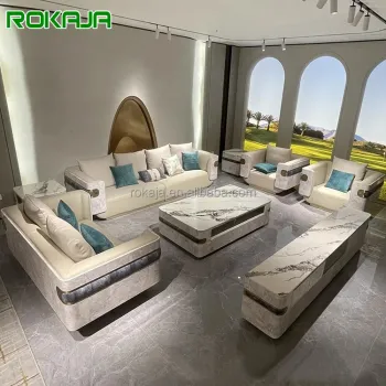 Italian Style Luxury Leather Sectional Sofa Set for Home & Hotel