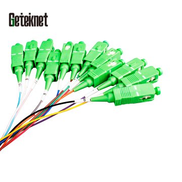 Geteknet 12-Core SC/APC Fiber Optic Pigtail SM G657A 0.9mm 9/125 for ODF 24 Core