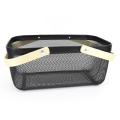 Storage Mesh Basket with Wooden Handle