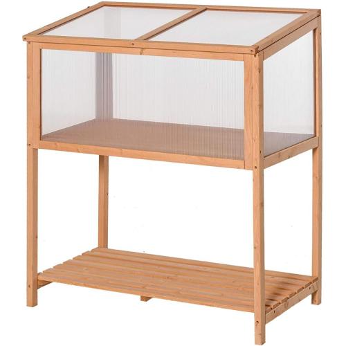 Wood Cold Frame Greenhouse Flower Planter