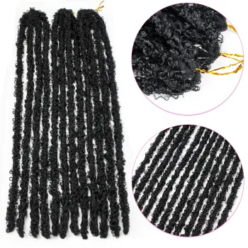 20inch 65g  12 stands Butterfly Locs Synthetic Crochet Braid  Butterfly Locs Crochet Goddess Locs Braiding Hair