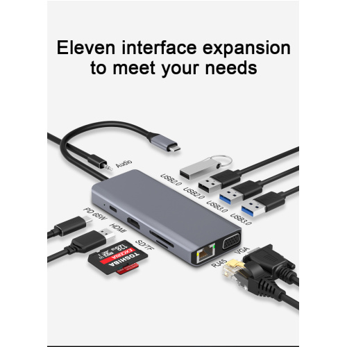 Hybrid Docking Station 11 In 1 Type C Docking Station Supplier