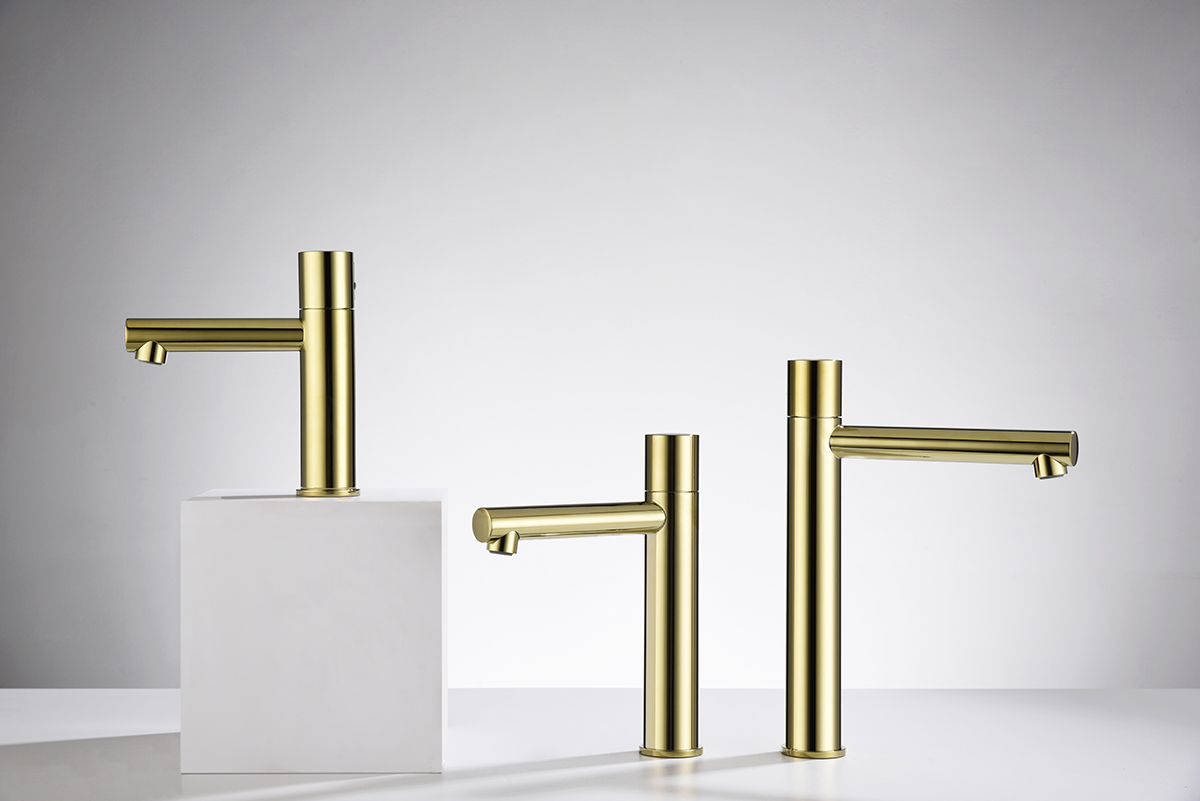 gold colored bathroom faucets