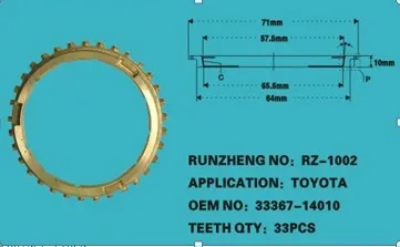 Toyota hiace 94-2000 TOYOTA QUANTUM  Van bus, Mini bus synchronizer ring