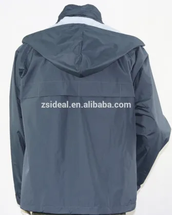 Promotional waterproof jacket with mesh lining with hidden hoodie