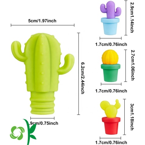 Cactus Wine Bottle Stopper Charms Marker Set