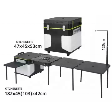 Portable Camping Kitchen: Mobile Operation Table with Kitchen Supplies