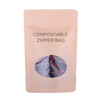 Stand Up Composable Kraft Paper Tas Dried Food