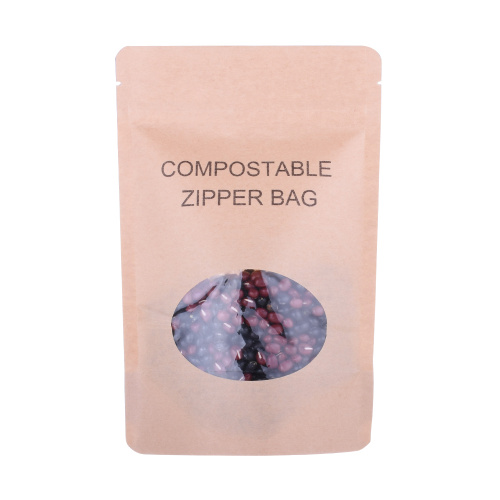 Stand Up Compostable Kraft Paper Tørket matpose