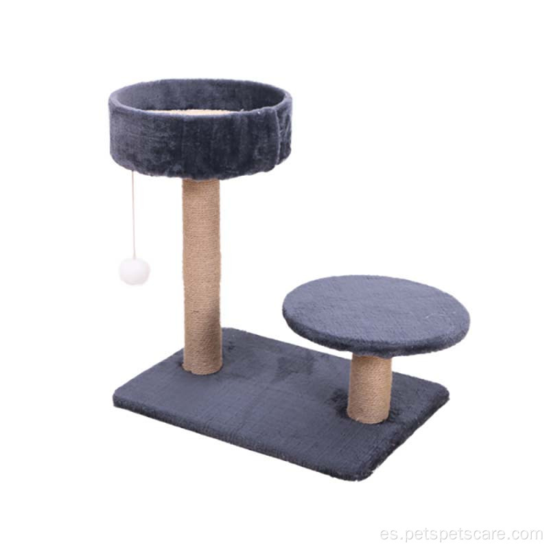 Torre de gato con plataforma de relax y árbol de gato pequeño negro