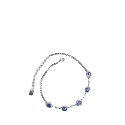 S925 Silver Inlaid Simple Natural Sapphire Bracelets
