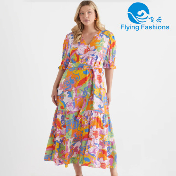 فستان طويل أنيق بطبعة زهور