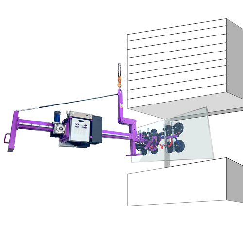 Uitgebalanceerde vacuüm lifter 800 kg voor gevel met dakranden