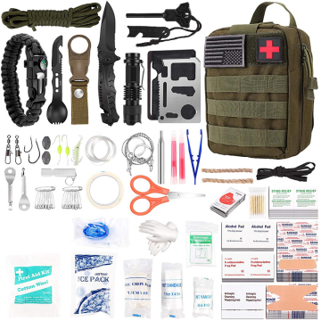Outdoor Survival First Aid Kit: Comprehensive Emergency Medical Supplies for Hiking, Hunting, Disasters, and Camping