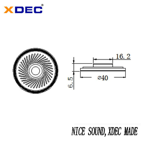 40mm 8Ohm 0.5W ABS gasket mylar speaker