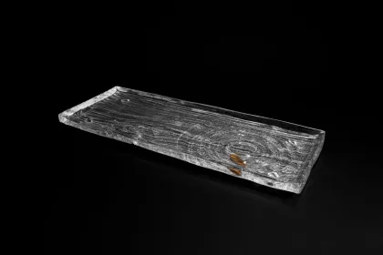 Leaf Ripple Tea Tray Crystal