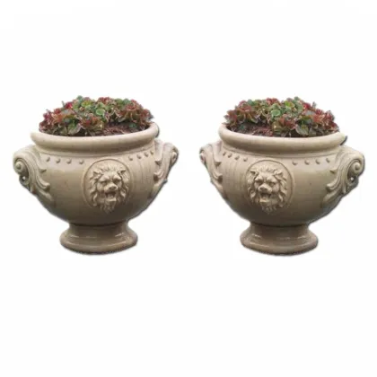 Wholesale White Marble Stone Vases for Cemetery Tombstones